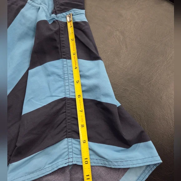 Men's Patagonia Stripe Wavefarer Board Shorts Size 35 Blue #86630 Beach - Picture 7 of 7